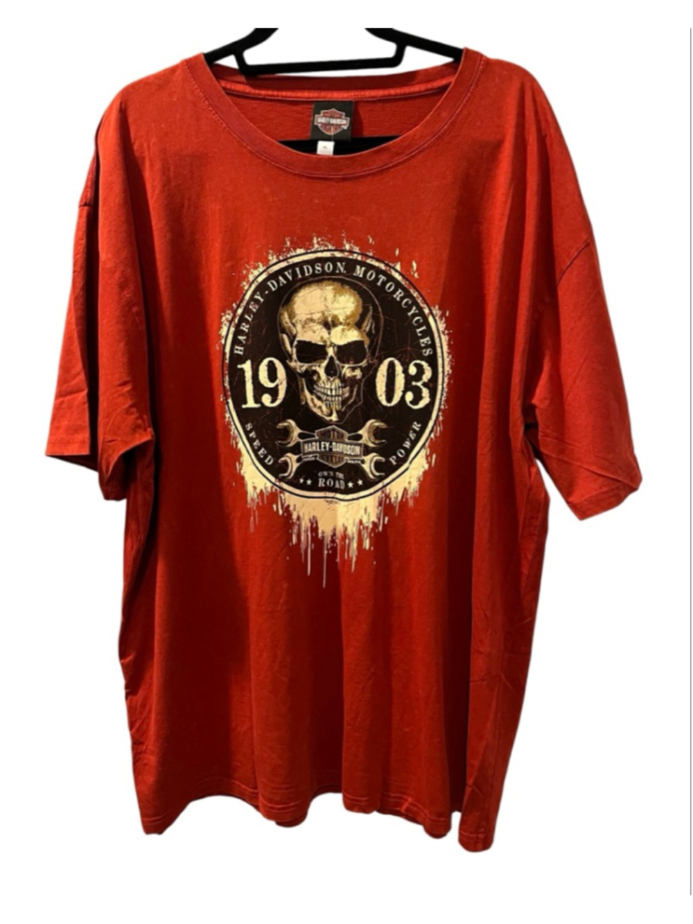 Harley Davidson NWT Y2K 1903 Skull Graphic T-Shirt Men's Size 3X Motorcycle
